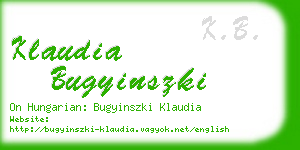klaudia bugyinszki business card